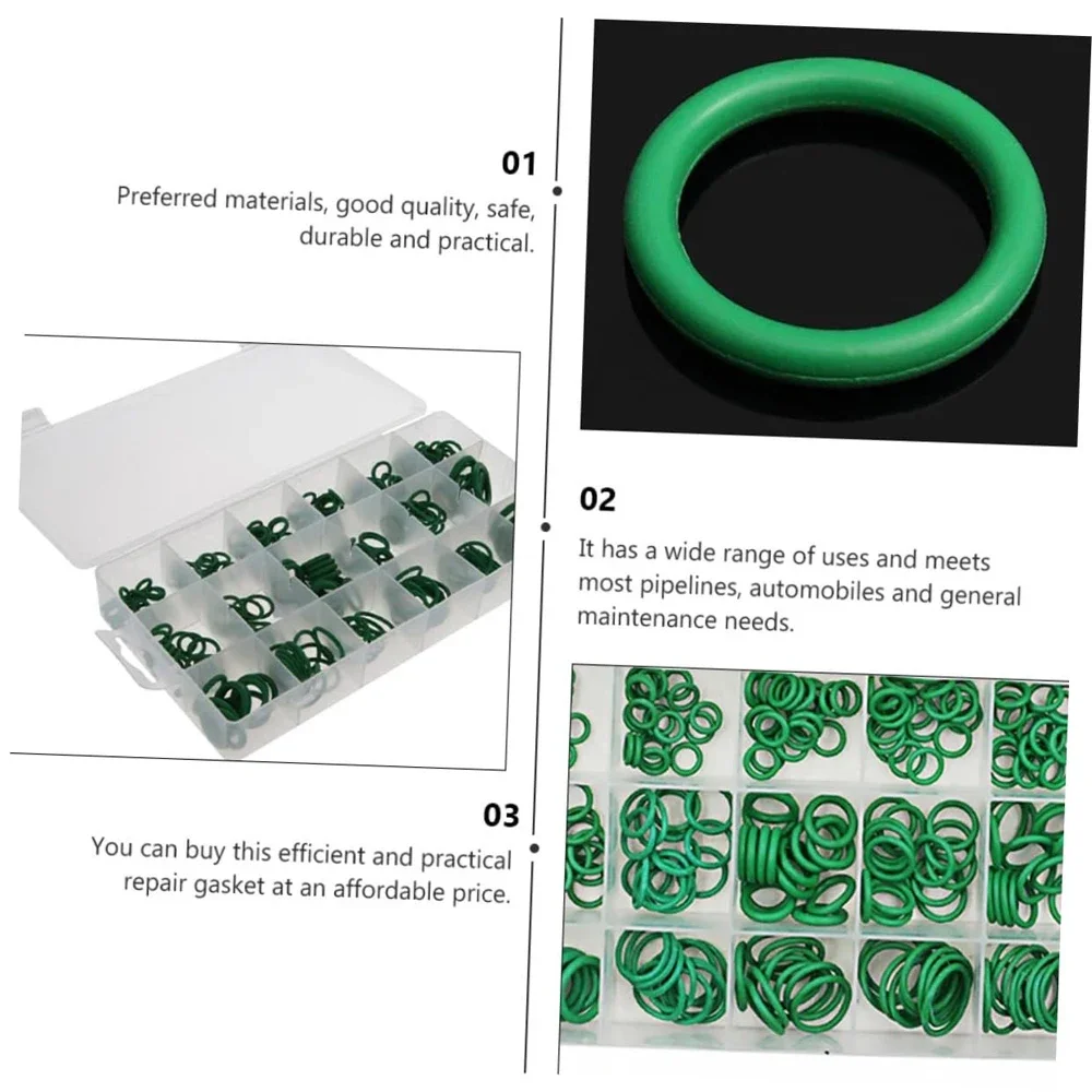530Pcs O-Type Sealing Rubber Ring Automotive Air-Conditioning Compression Confidential Seal Maintenance Rubber Accessories