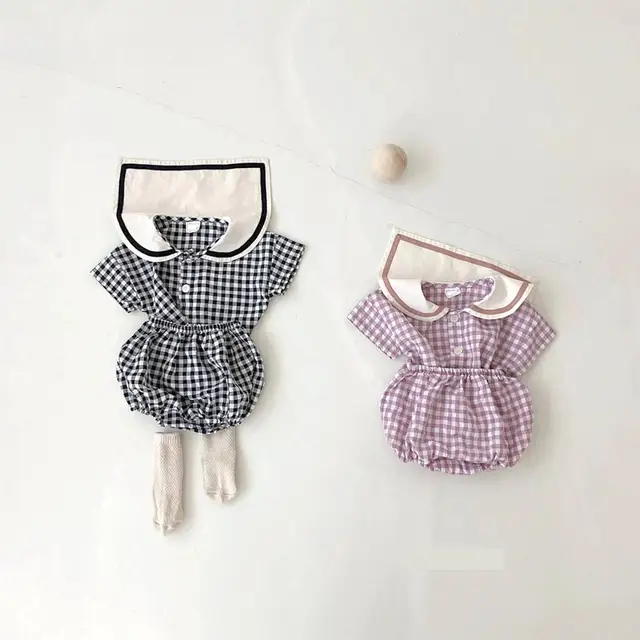 2022 Summer New Baby Navy Collar Clothes Set Kids Short Sleeve T Shirt + Shorts 2pcs Set Cute Baby Boy Suit Cotton Girl Outfits