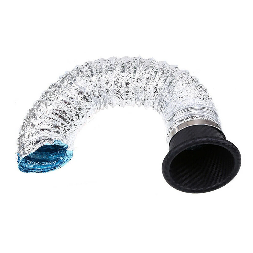 ABS Carbon Fiber Texture Universal Car Front Bumper Turbo Air Intake Pipe Funnel Kit Inlet Cold System Modification Accessories air intake kit