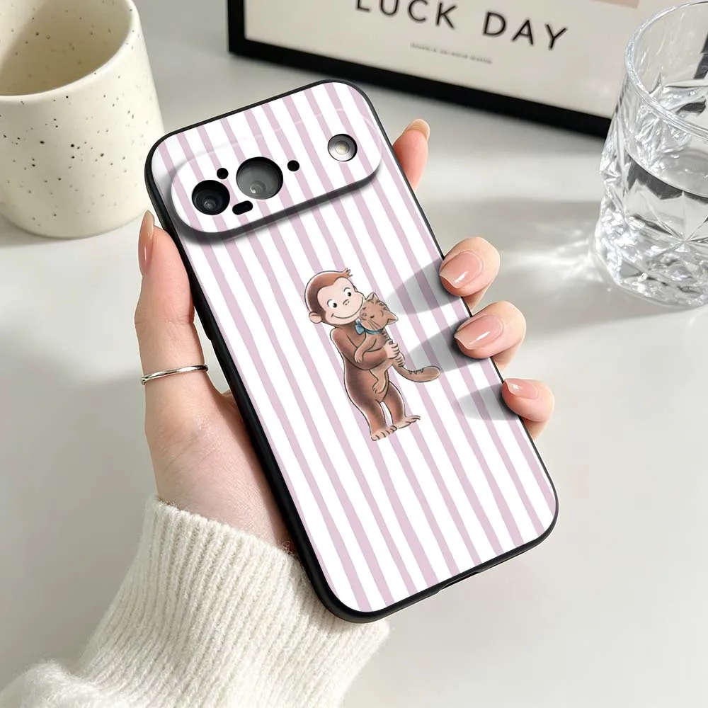 Orange Striped Minimalist Black Soft Silicone Phone Case