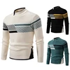 Autumn New Sweater Men's Half High Neck Casual Versatile Round Neck Knit with Slim Fit Elastic Sweater Inside 1