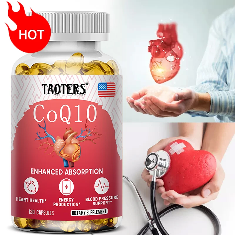 Organic Ultra High Absorption COQ10 Coenzyme Q10 Vascular and Heart Health Energy Production Suitable for Adults Men and Women