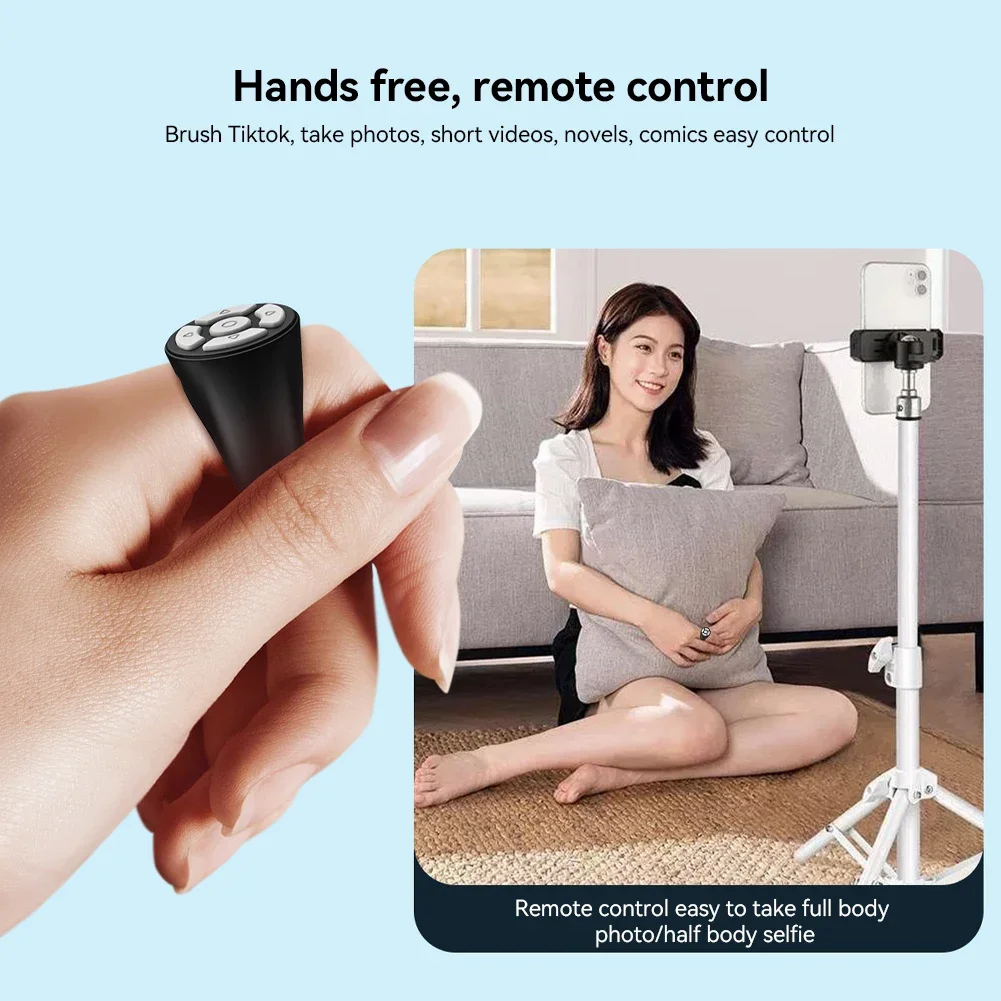 Bluetooth 5.3 Fingertip Controller and Selfie Stick with Auto Scrolling