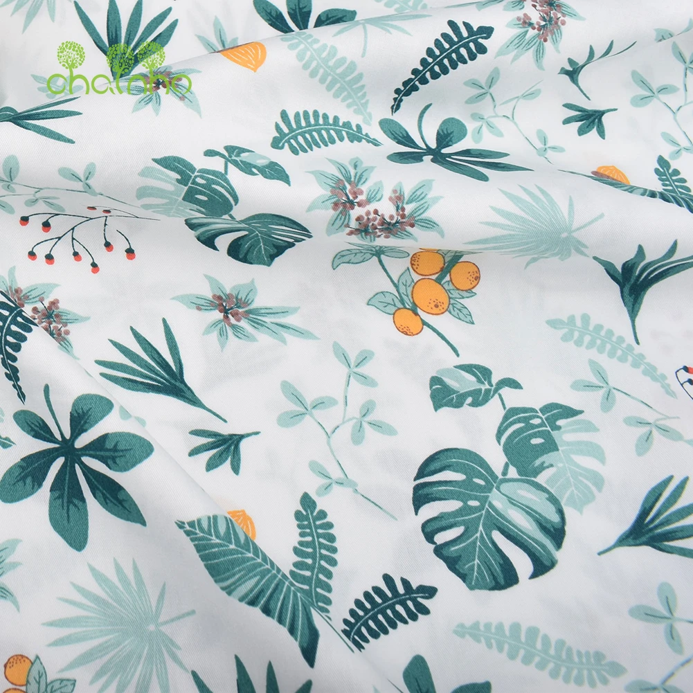 Chainho,Printed Twill Weave Cotton Fabric,DIY Sewing Quilting Material,Patchwork Cloth,6 Fruits Series,2 Sizes,15C304