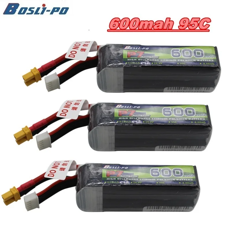 

4S 14,8 V 600mAh 95C литий-полимерный аккумулятор для радиоуправляемого вертолета квадрокоптера FPV гоночного дрона запчасти с разъемом XT30 14,8 v батарея для дрона