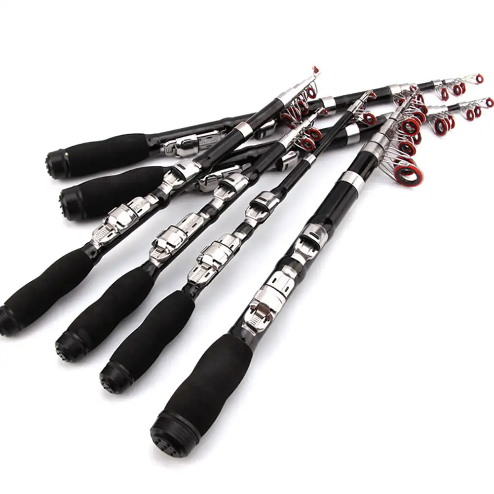 1~2.3m Mini Telescopic Ice Fishing Rod Portable Carbon Fiber River Shrimp Carp Fishing Pole Winter Fishing Rod Tackle Pesca