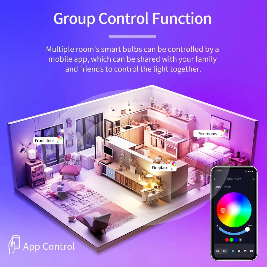 Smart Led Bulbs E27 Tuya Smart Life Bluetooth App Control 220V 110V RGB Lights Home Decoration Spotlight