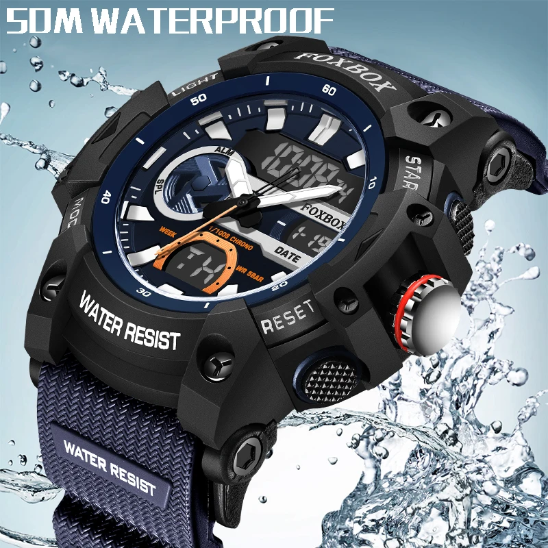 2023 NEW LIGE Brand Watches For Men Silicone Strap Chronograph Digital Quartz Wristwatches Fashion Luminous Waterproof Clock