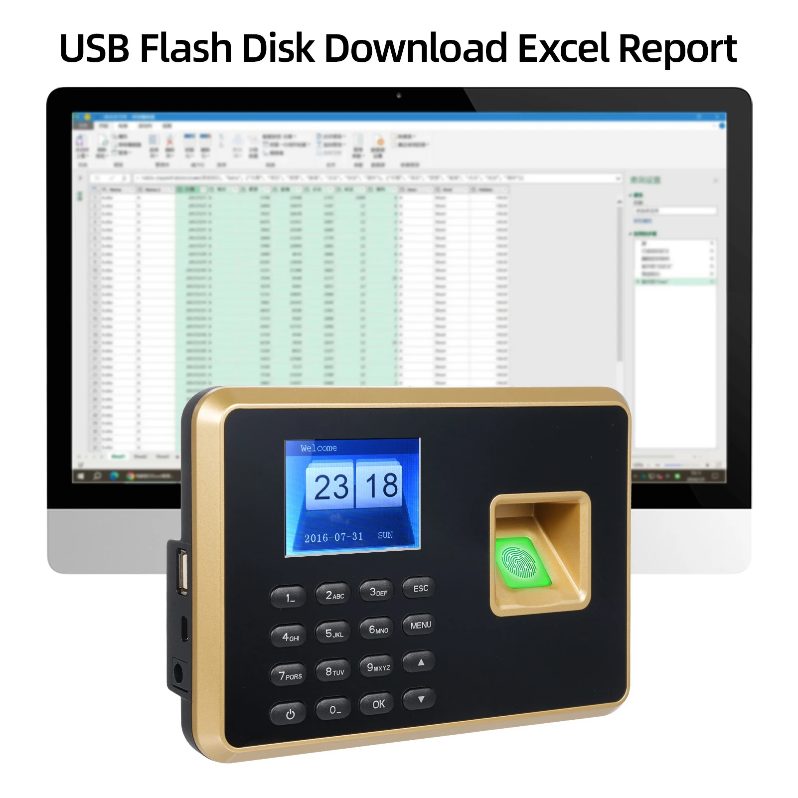 שעון נוכחות ביומטרי Bisofice לעובדים תומך ב-1000 טביעות אצבע/1000 סיסמה/1000 כרטיסי זיהוי
