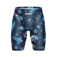 Fish Pattern Swimming Trunks Men's Swim Jammers Swimsuit Athletic Swimming Beach Shorts Quick Dry Endurance Sports SurfING Pants