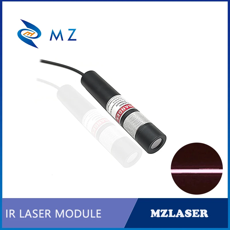 적외선 라인 레이저 모듈 조정 가능한 포커싱 D18mm 940nm 300mW 500mW 5V 12V 24V 긴 수명 50,000시간 산업용 등급