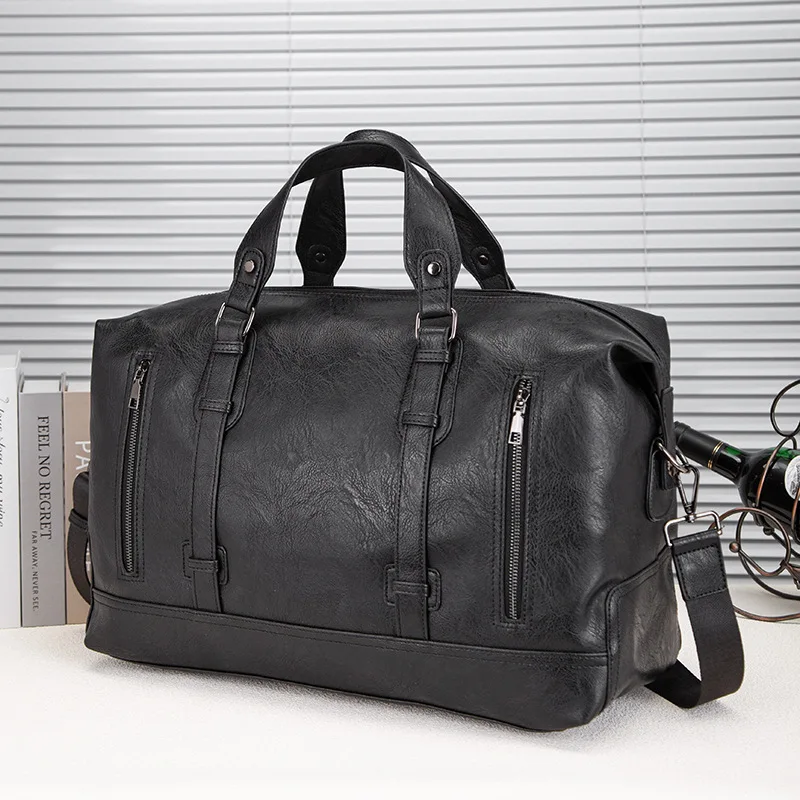 Business PU Leather Shoulder Bag for Men, Perfect for Travel