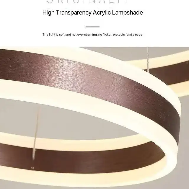 Lámpara de Araña LED para Sala de Estar, Moderna y Sencilla, para Vestíbulo de Edificio Dúplex, Iluminación de Lujo para Restaurante, Acrílico Superior e Inferior 5