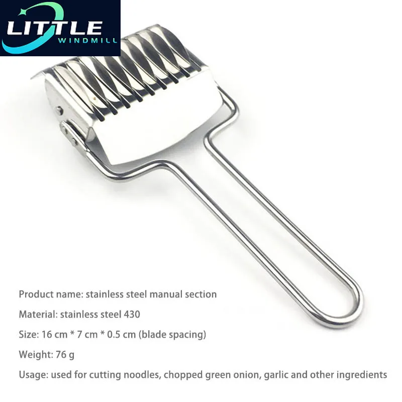 Noodle Garlic Cutter Manual Stainless Steel Noodle Shallot Garlic Cut Roller Cutter