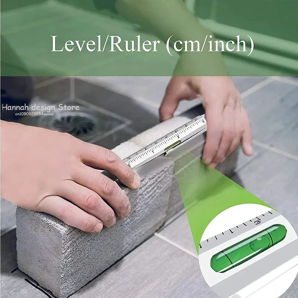 Multifunction Pen Capacitive Pen with Screwdriver Spirit Level Ballpoint Pen Mobile Phone Screen Touch Gadgets Construction Tools