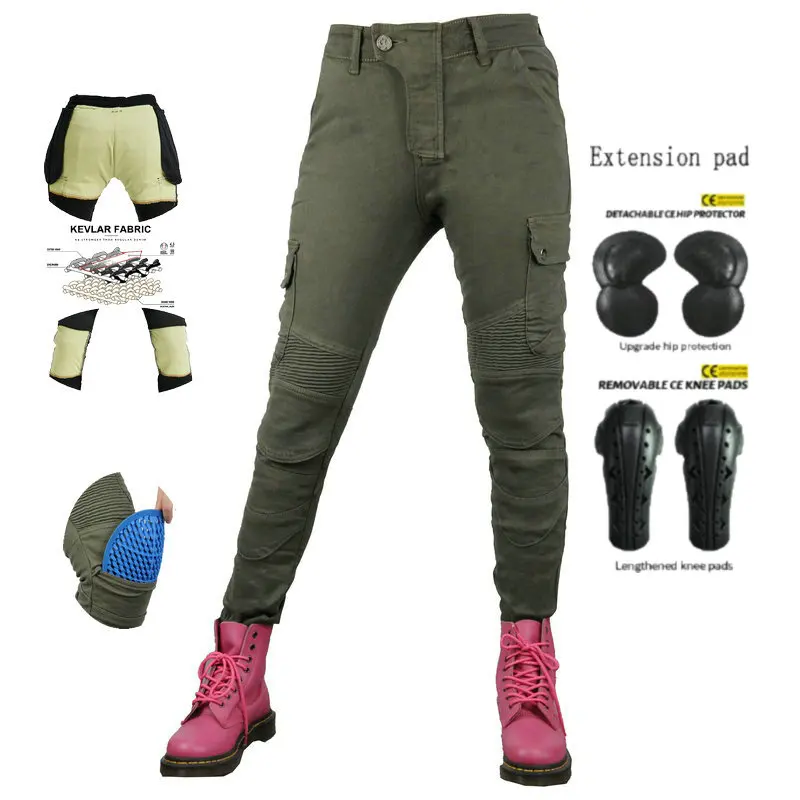Locomotive Wear Resistant Riding Protection Pants Loong Biker Motorcycle Cycling Protective Jeans Female Moto Knight Trousers