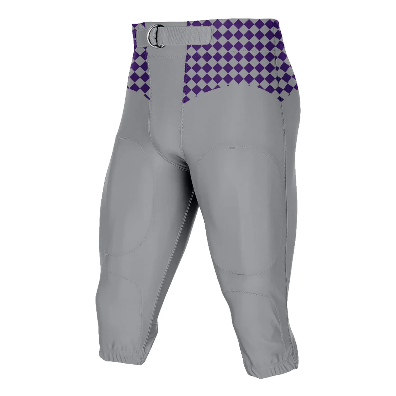 Custom Plaid Football Pants with Belt for Men Youth Running Cropped Pants Add Your Name Number Logo Multiple Colors