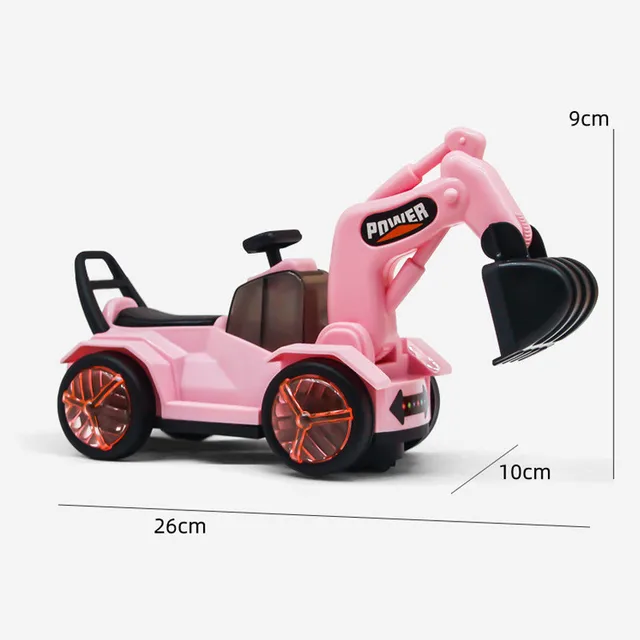 Children Sliding Excavator Full Electric Digging Excavator Boy Toy Hook Machine Engineering Vehicle Car Kids classic 6
