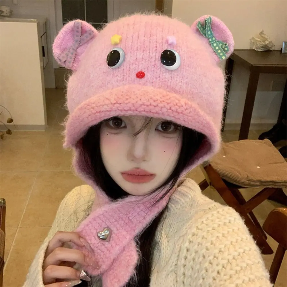 Plush Beanie Cap Windproof Elastic Ear Protection Hat