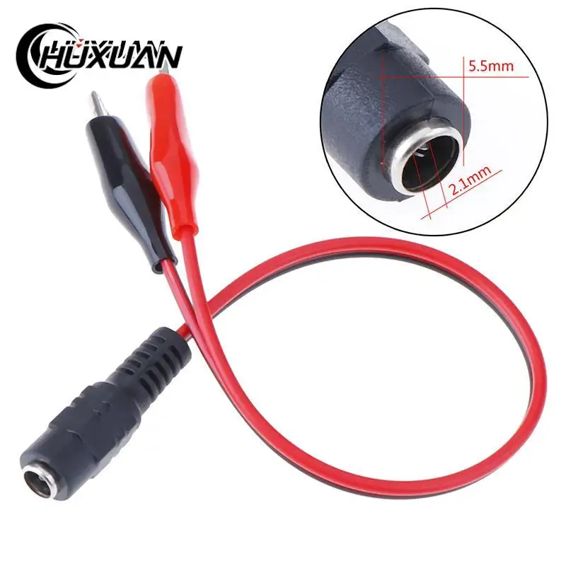 1Pc 25cm DC Male Female Jack Connector Alligator Clips 12V Power Cable Crocodile Wire DC Voltage Connector To Male