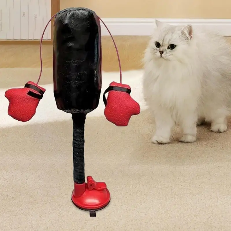 Interactive Cat Punching Bag Toy with Gloves
