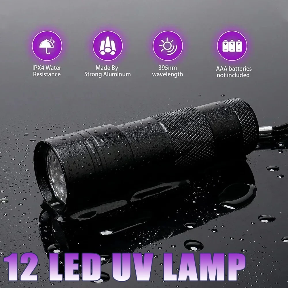 UV Light Lamp Mini 9 LED Flashlight UV Gel Adhesive Glue Curing Lamp Handheld Nail Dryer Flashlights Detector Nail Tool uv flashlight uv curing lamp nail drying lamp