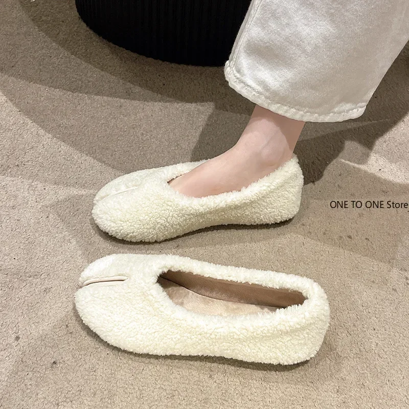 Casual Women's Shoes Bow-Knot Female Footwear Slip-on Round Toe Autumn Loafers Fur Butterfly Winter Dress Slip On Fall Moccasin 3