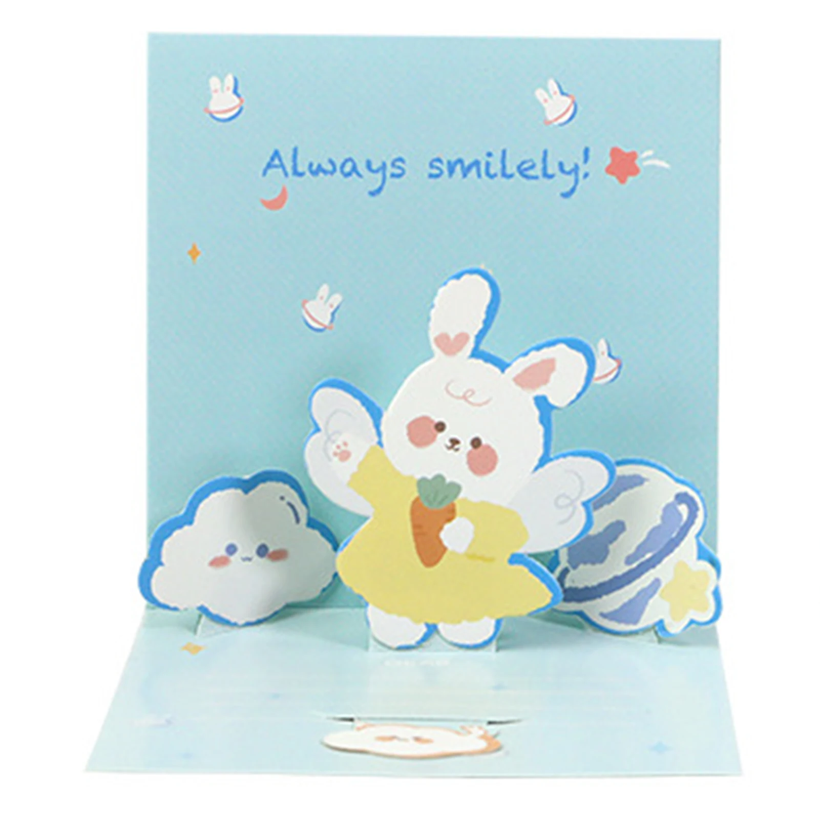 Cute 3D Card Best Wishes Popup Greeting Card for Anniversary Birthday Paper Message birthday cartoon Animal bear cake Paper art