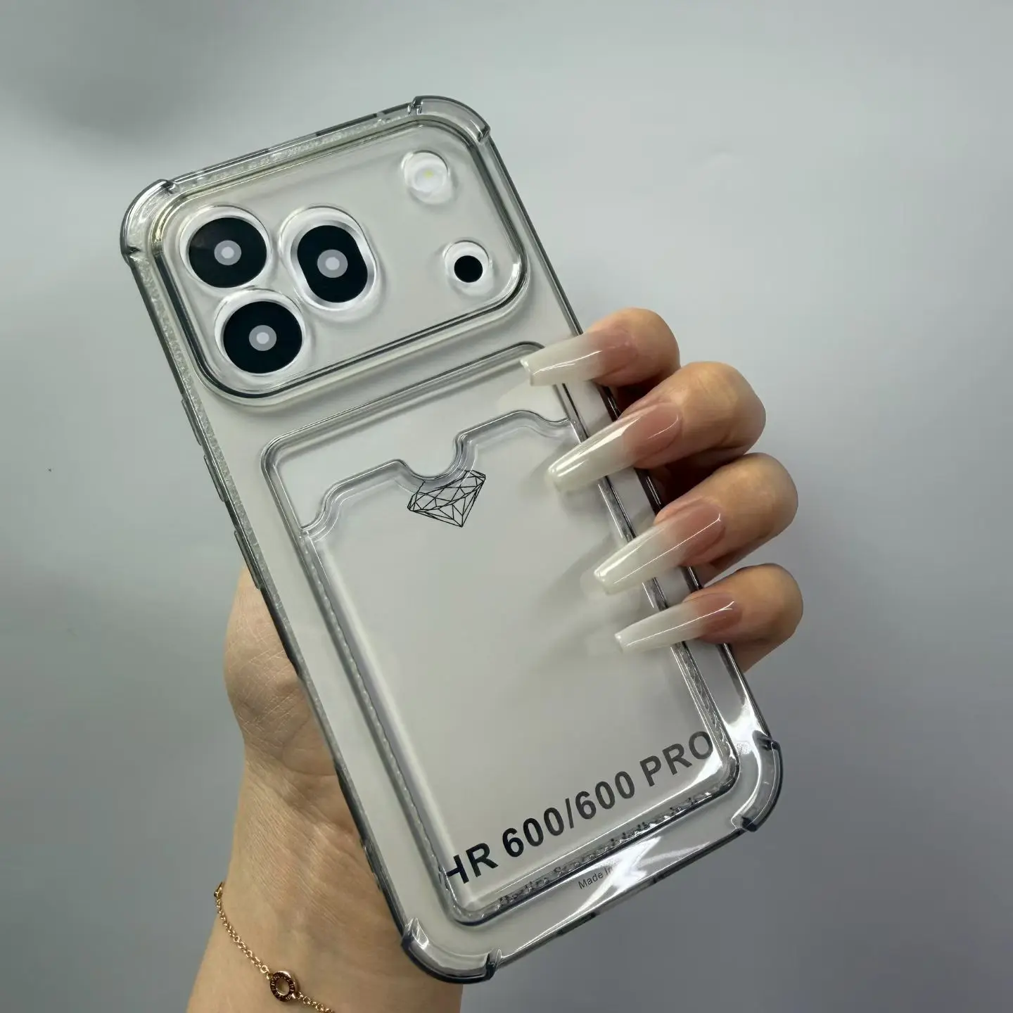 Clear Back Shockproof Card Slot Phone Case with Bag Holder