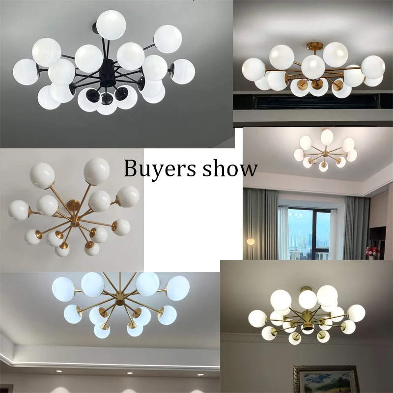 Modern luxury chandelier lighting living room glass LED chandelier ceiling Nordic dining room bedroom kitchen ceiling light