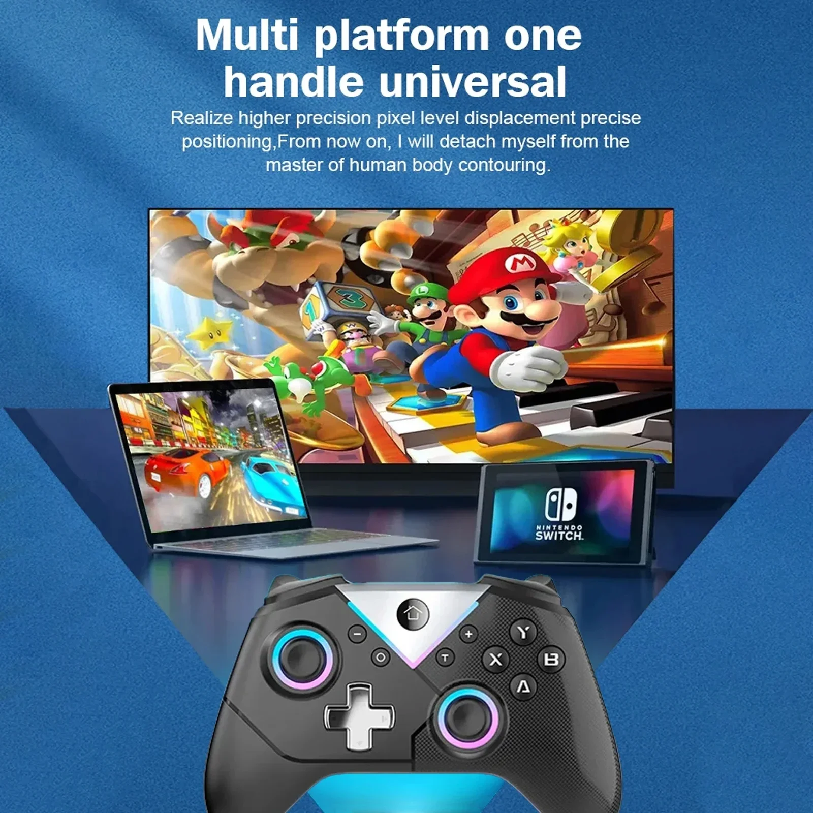 รูปสินค้า จอยเกมมิ่งไร้สาย RGB ใช้งานได้ทุกแพลตฟอร์ม