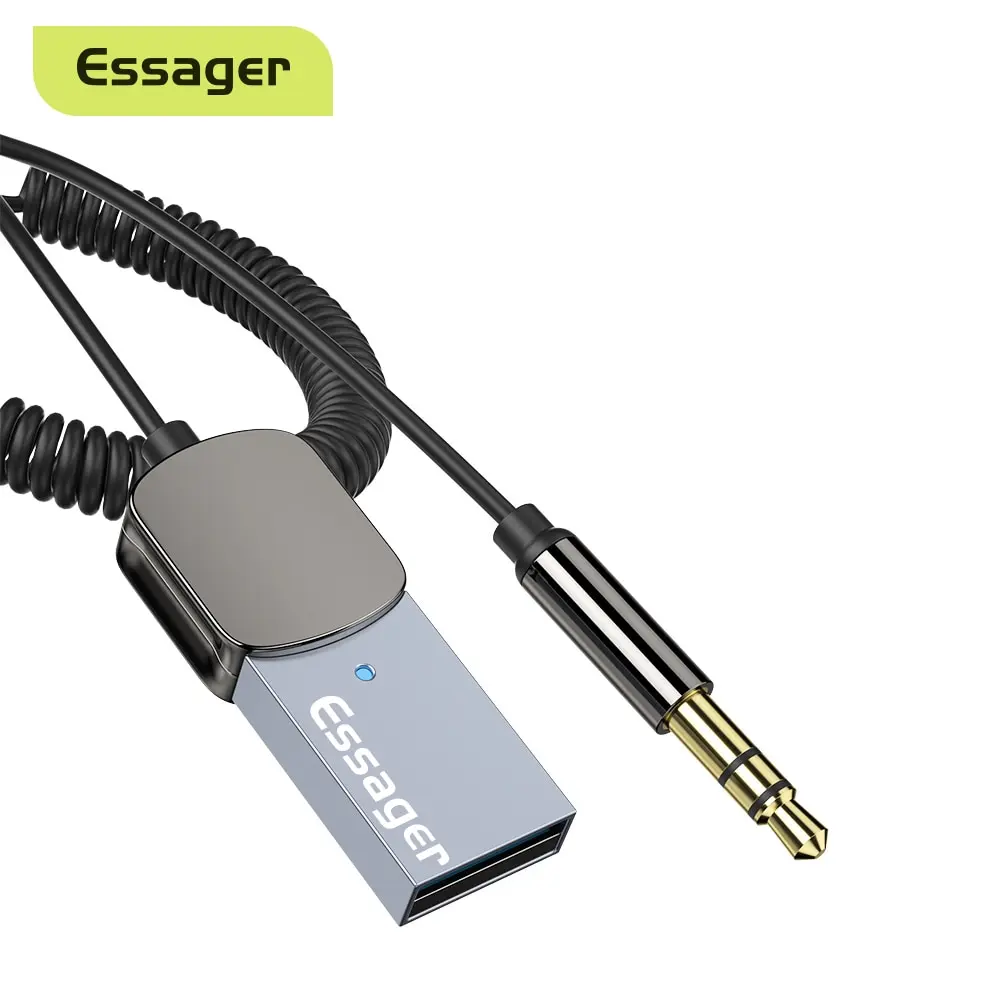 USB to 3.5mm Adapter Bluetooth Aux Dongle 5.0 Handsfree Kit For Car Receiver BT Transmitter