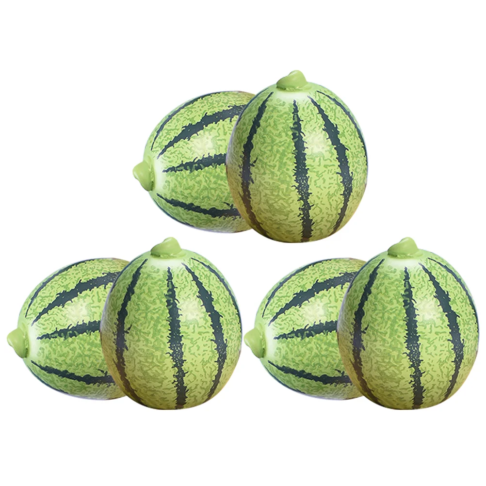

6 Pcs Artificial Fruit Watermelon Fruits Mini Faux Watermelons Decor Landscape Ornament Food Resin