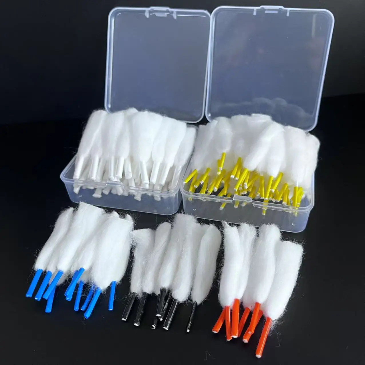 50개/박스 고무 헤드 고품질 프리로드드 유기농 면끈 사용하기 쉬운 신발끈 DIY 면끈 액세서리