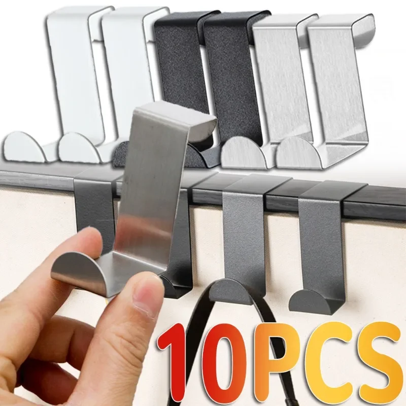 Door Hook Z-Shaped Bathroom Cabinet Door Hook Stainless Steel Door Rear Hanger Keychain Coat Hook Organizer Tool Home Kitchen Accessories