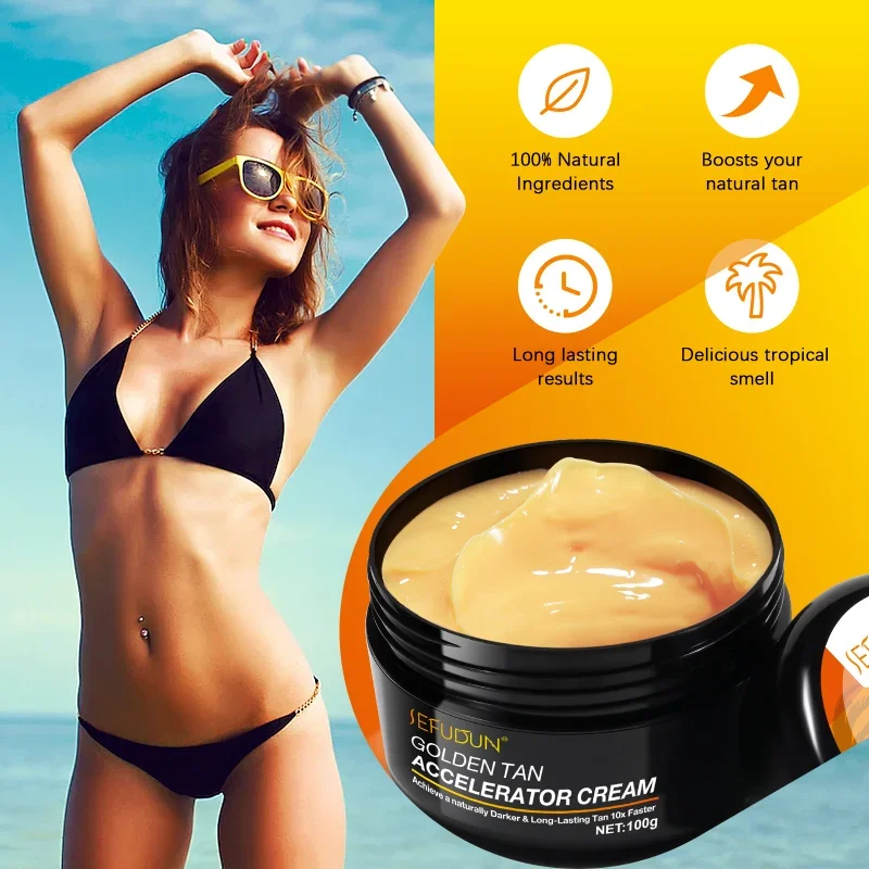 Beach Tanning Cream Outdoor Indoor Skin Tanning Sunbeds Intensive Powerful Tan-boosting Butter Achieve A Natural Tan Skin 100ml williams robbie intensive car 1 cd
