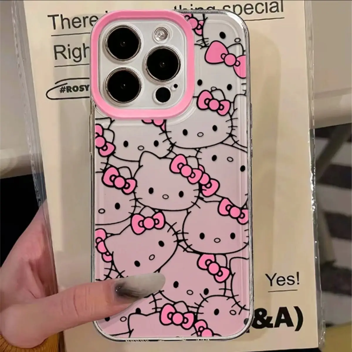 thumbnail image 1 of Sanrio Hello Kitty gradiente rosa Linda funda de teléfono para iPhone 16 15 14 13 12 11 ProMax 7 8 Plus XR XS MAX Y2K contraportada anticaída, 1 of 4