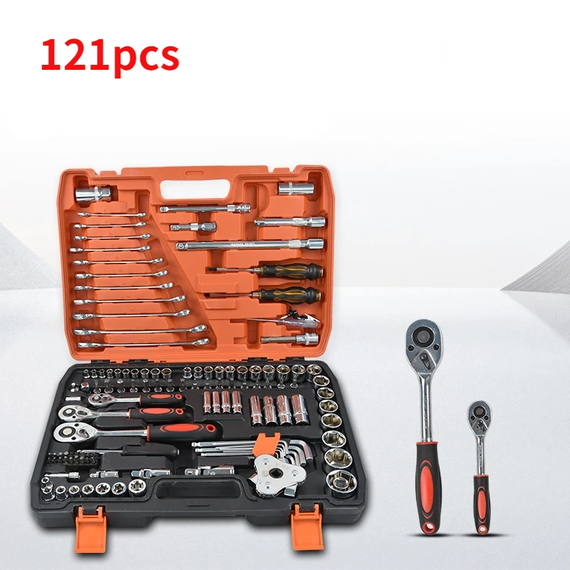 121Pcs Socket Wrench Set Sleeve Ratchet Wrench Assembly Tool Household
