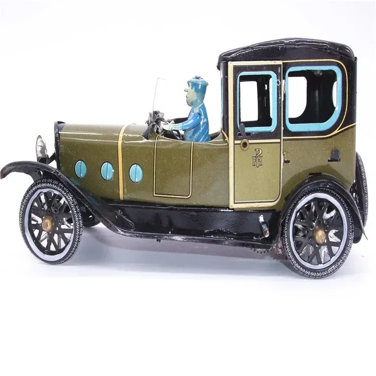 Adult Collection Retro Wind up toy Metal Tin vintage cars Spanish car Mechanical Clockwork toy figures model kids gift