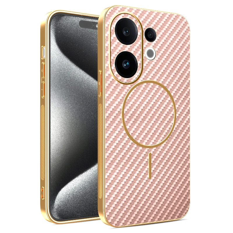 Sleek Carbon Fiber Magnetic Case with Wireless Charging Compatibility