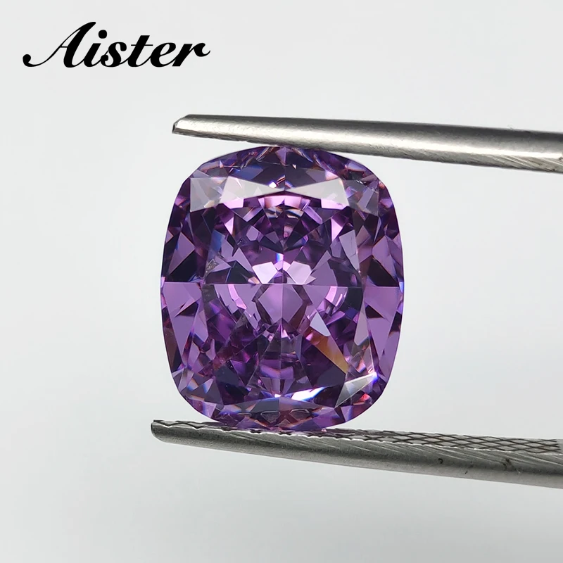 

Теперь фиолетовая Прямоугольная подушка с измельченным кубическим цирконием, Высокоуглеродистый бриллиант CZ 4K, резание 5A + Качество