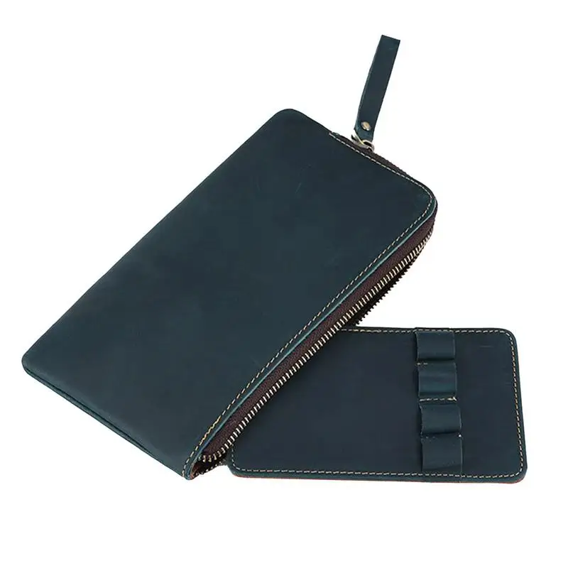 

Leather Pencil Pouch Crazy Horse Leather Student Stationery Storage Bag Leather Zipper Pencil Pouch Fountain Pen Storage Pen Bag