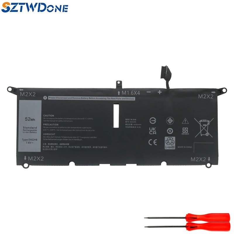 Sztwdone Dxgh8 Nuova Batteria Per Laptop Per Dell Inspiron 13-5390 Xps 9370 Xps 9380 Hk6N5 P82G 7.6V 52Wh