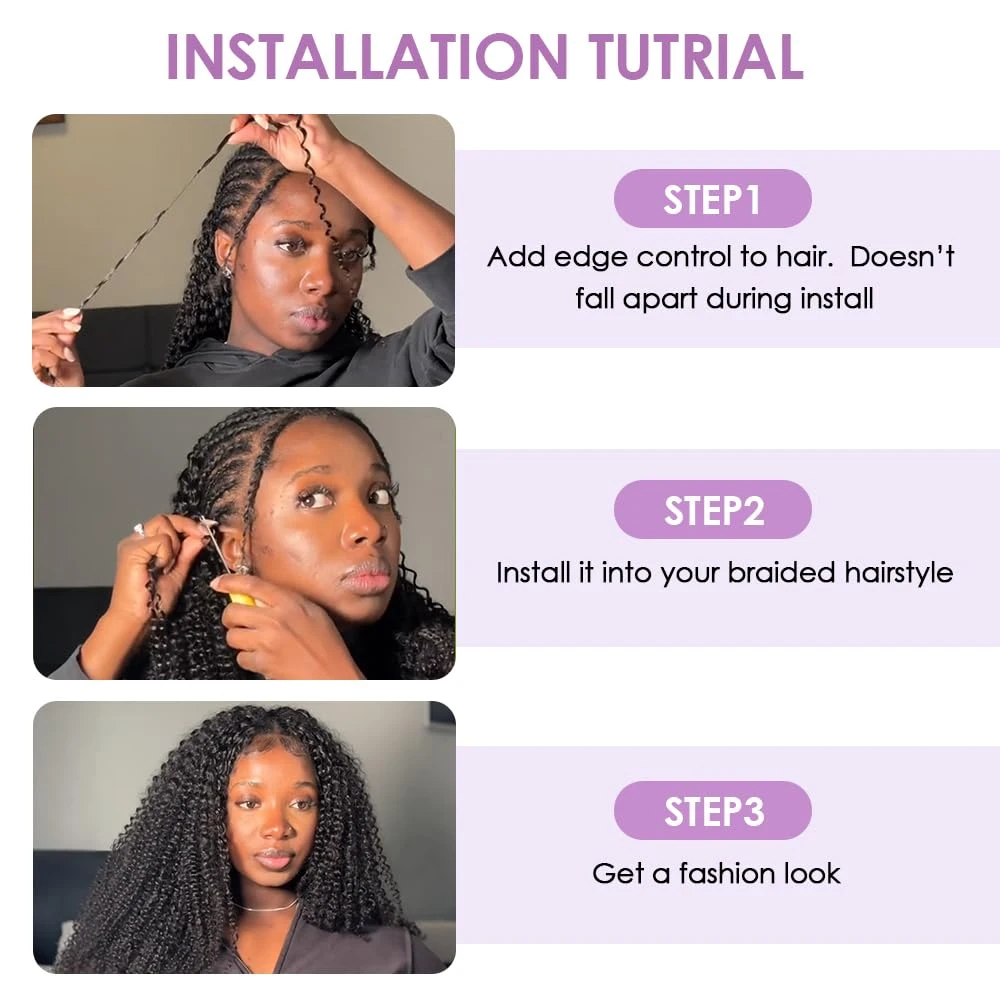 Capelli Umani all'Uncinetto Pre-Annodati Effetto Piuma, Onde Acqua, Trecce Boho, Nodi Miracolosi all'Uncinetto - immagine 5