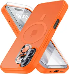 Magnetic iPhone Case with Screen and Camera Lens Protection - iPhone 17 e (Orange)