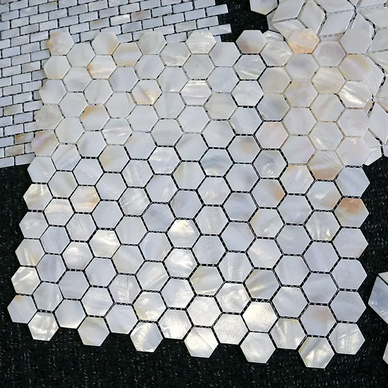 

Shell Mosaic Tile Natural White Mother of Pearl Wall Backsplash Bathroom Tiles MOP191 sheet