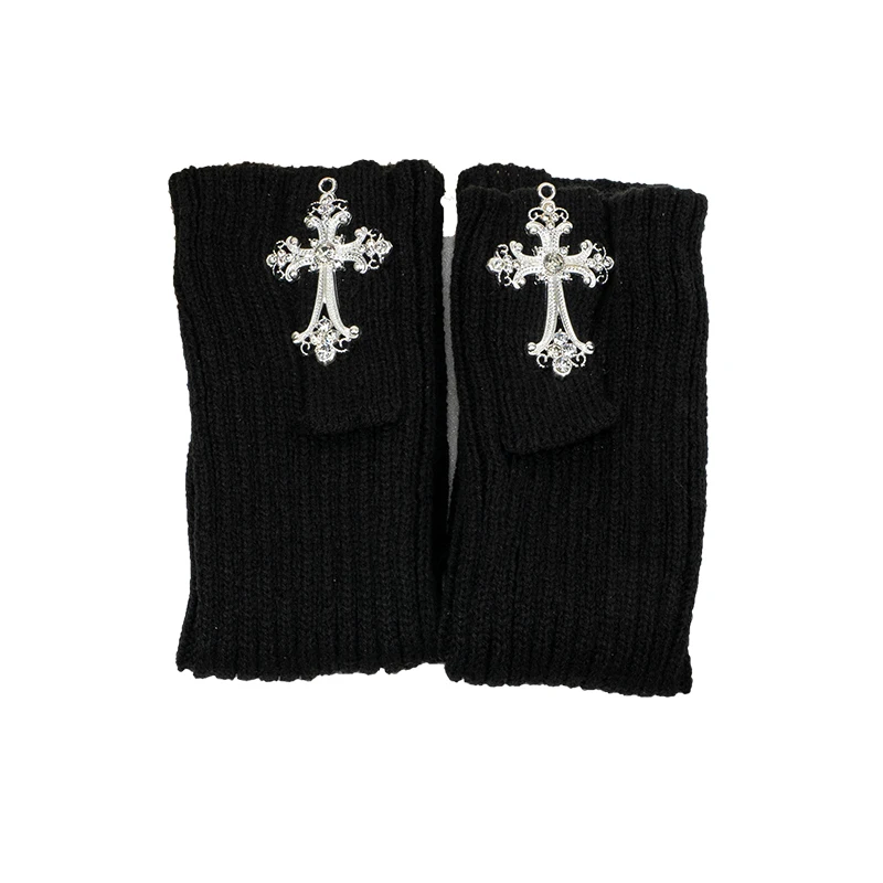 Autumn and Winter Socking for Women Wool Cross Leg Warmer Japanese Style Mine Punk Fashion Knitted Warm Bunching Calf Socks
