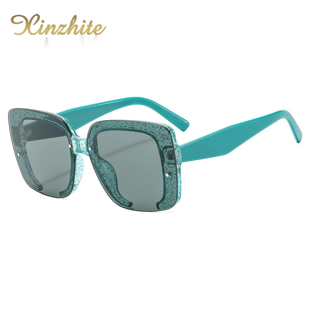 New men's and women's same style box fashionable set with glitter pink frame sunglasses, personalized notch glasses_voghion.com