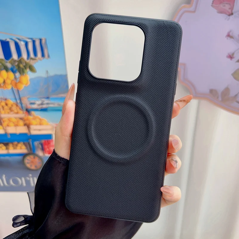 Textured Magnetic Ring Shockproof Phone Case with Non-Slip Grip