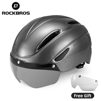 ROCKBROS Fahrradhelm ultraleicht und integralgeformter Kopfschutz UNISEX mit Brille-Visier Erwachsene